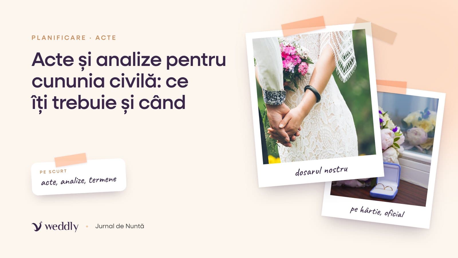 Copertă: Acte și analize pentru cununia civilă: ce îți trebuie și când