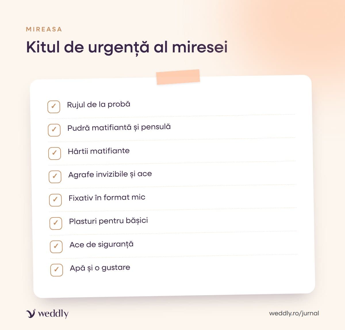Kitul de urgență al miresei