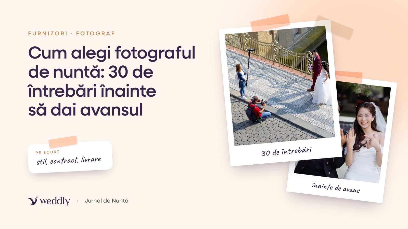 Copertă: Cum alegi fotograful de nuntă: 30 de întrebări înainte să dai avansul