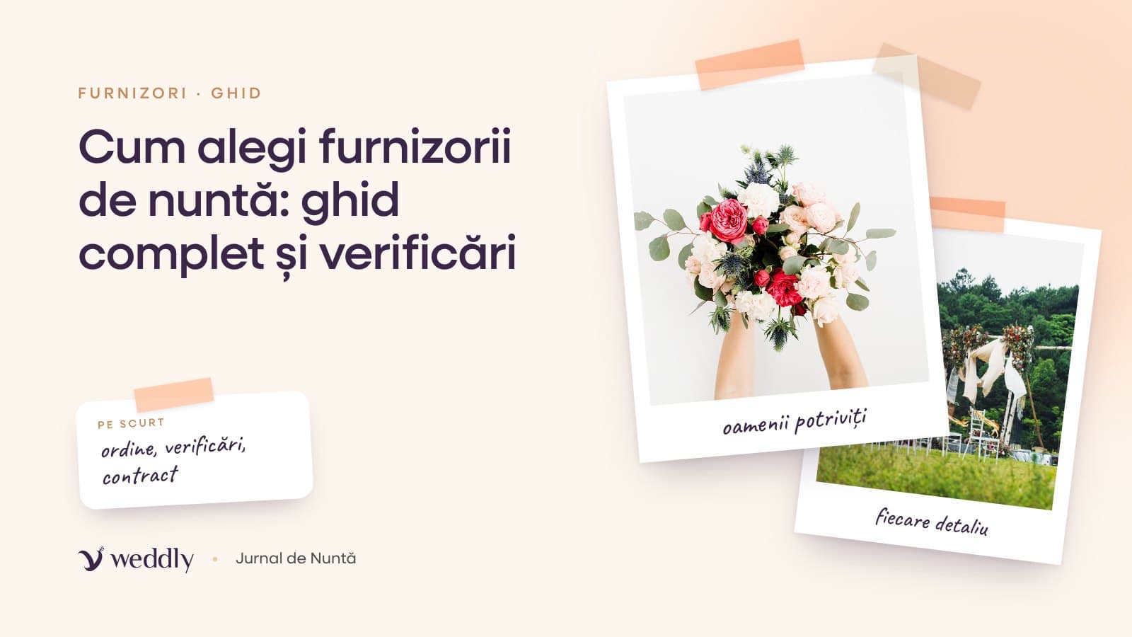 Copertă: Cum alegi furnizorii de nuntă: ghid complet și verificări