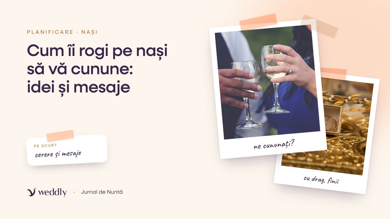 Copertă: Cum îi rogi pe nași să vă cunune: idei și mesaje