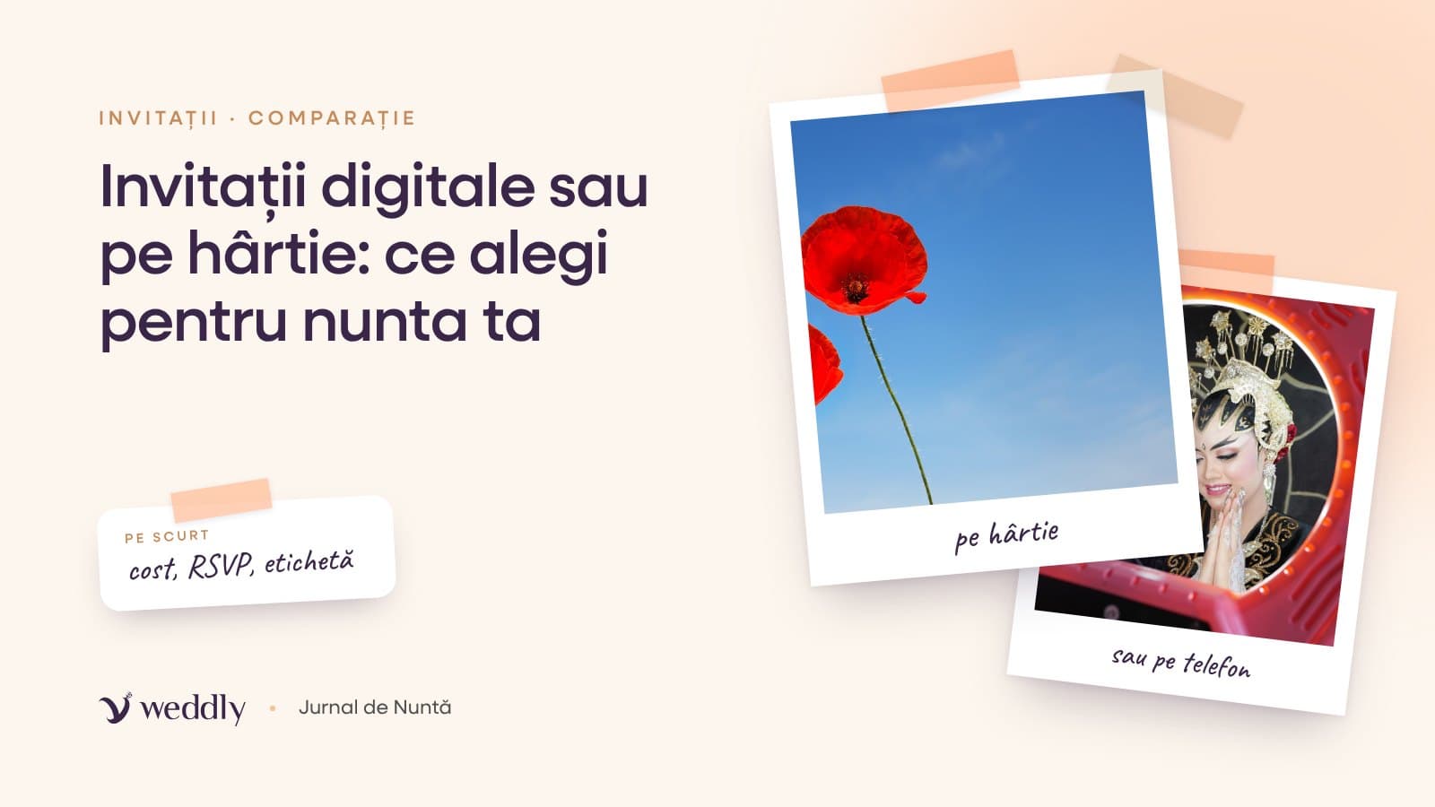 Copertă: Invitații digitale sau pe hârtie: ce alegi pentru nunta ta