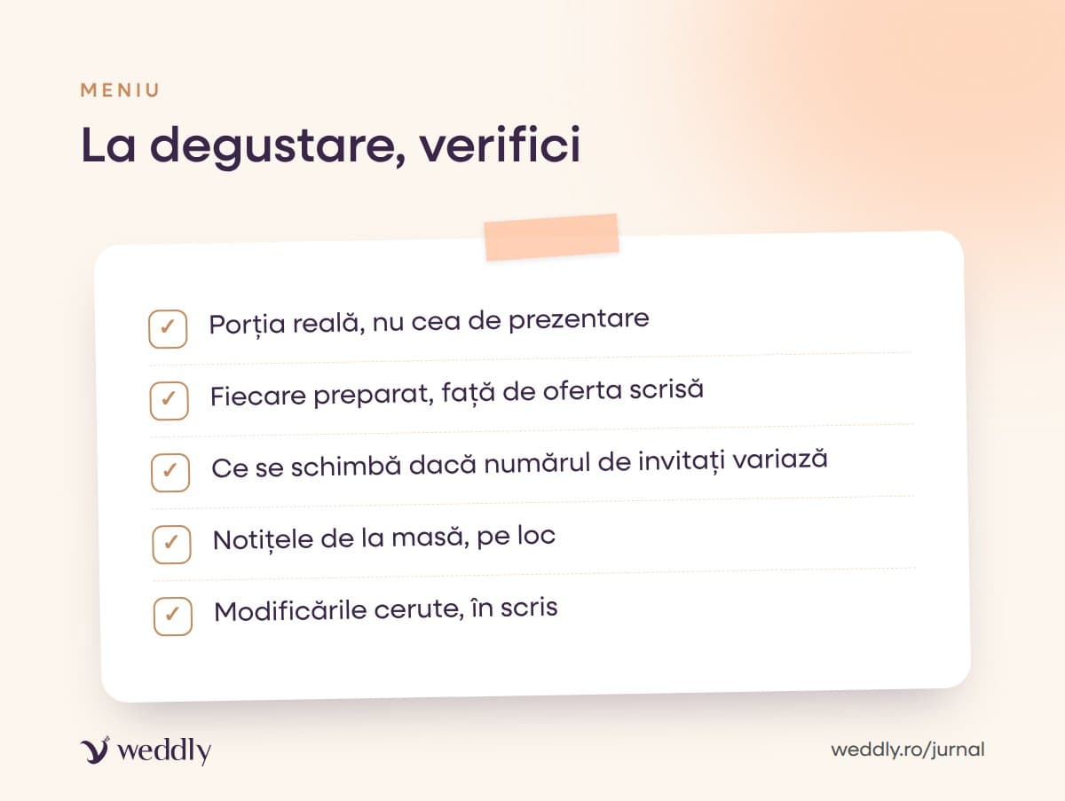 La degustare, verifici