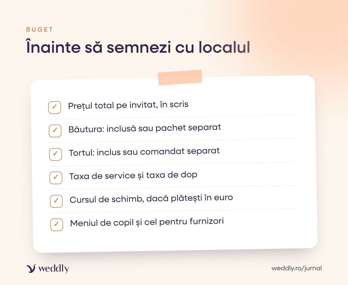 Înainte să semnezi cu localul