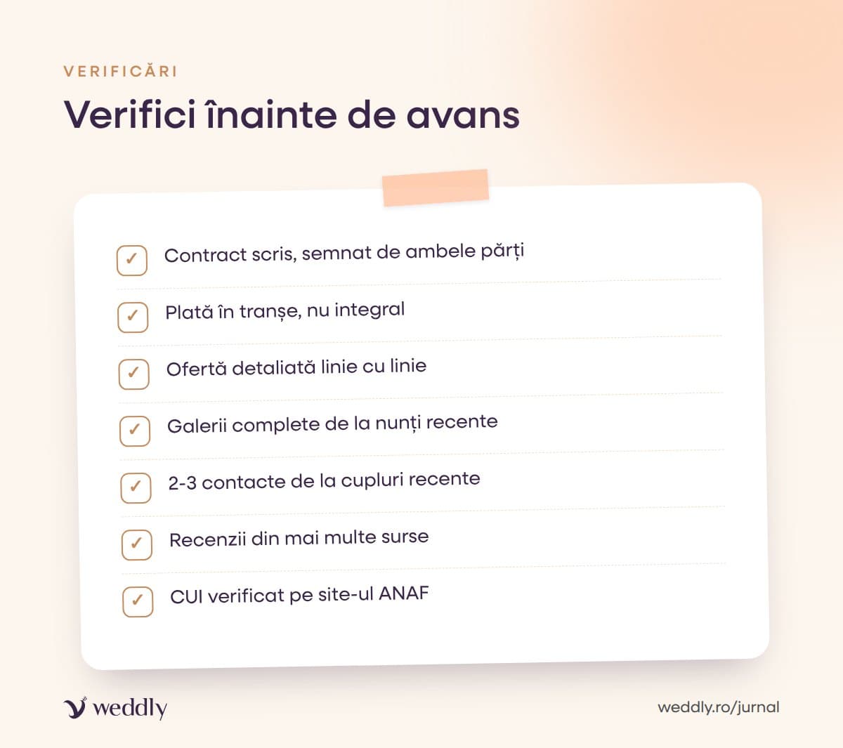 Verifici înainte de avans