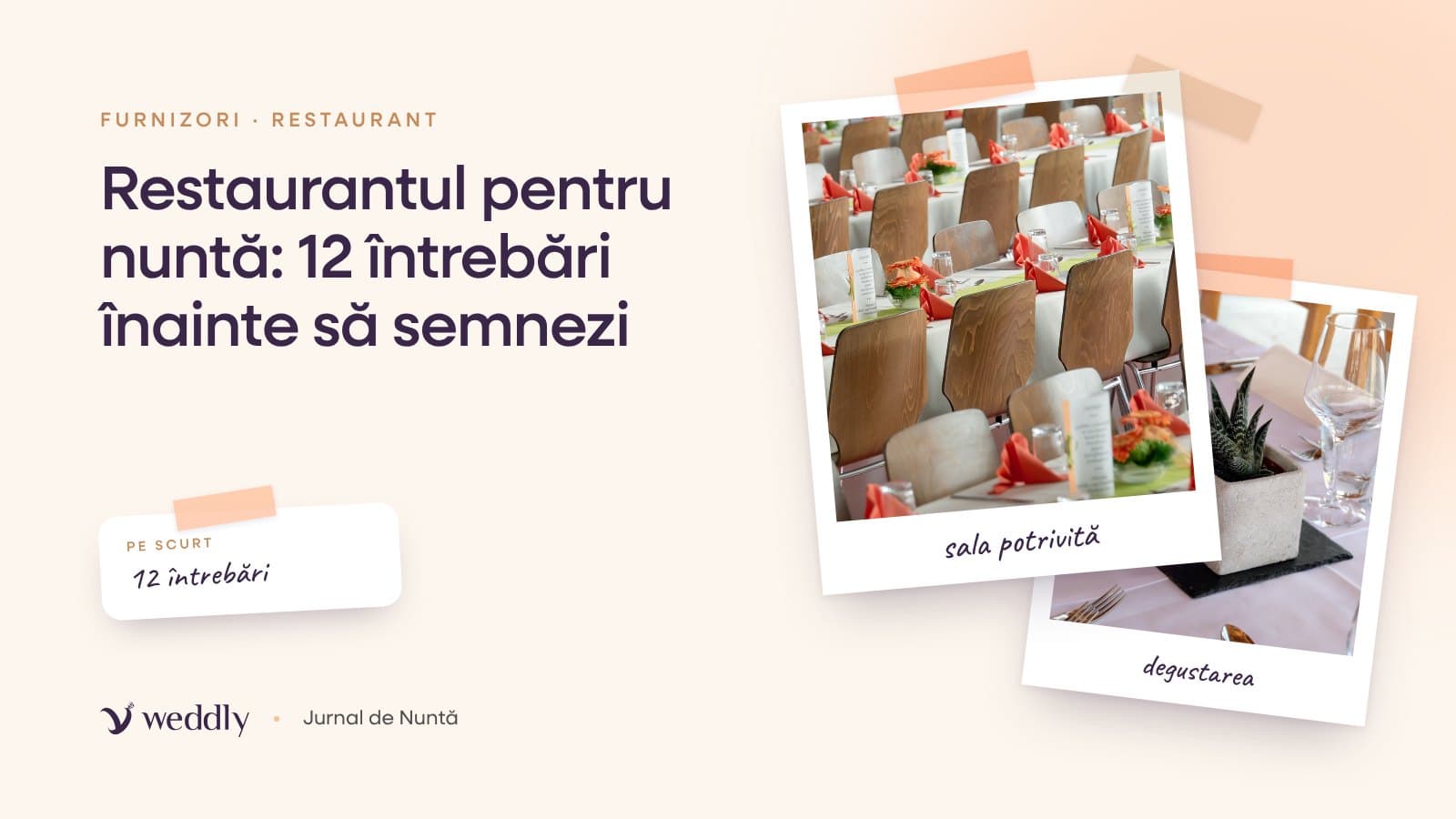 Copertă: Restaurantul pentru nuntă: 12 întrebări înainte să semnezi