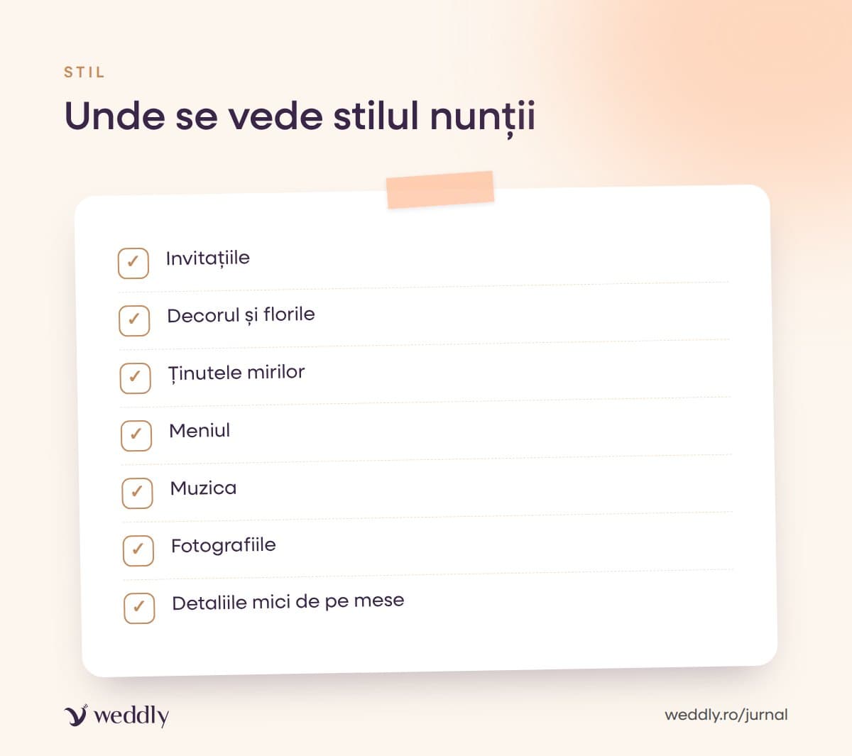 Unde se vede stilul nunții