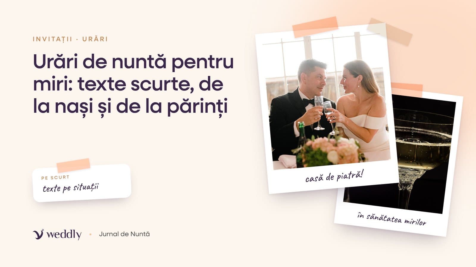 Copertă: Urări de nuntă pentru miri: texte scurte, de la nași și de la părinți