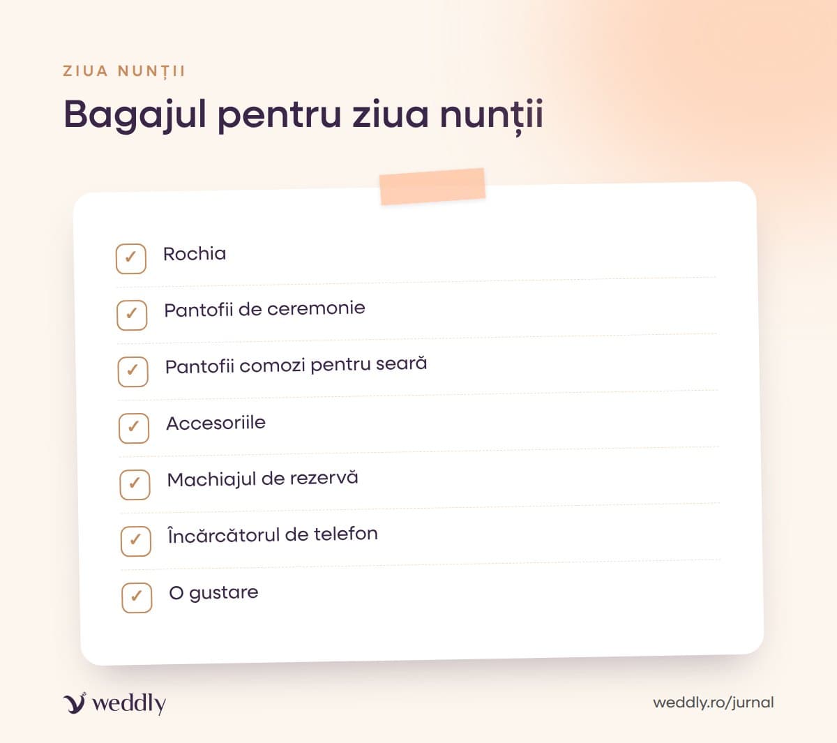 Bagajul pentru ziua nunții